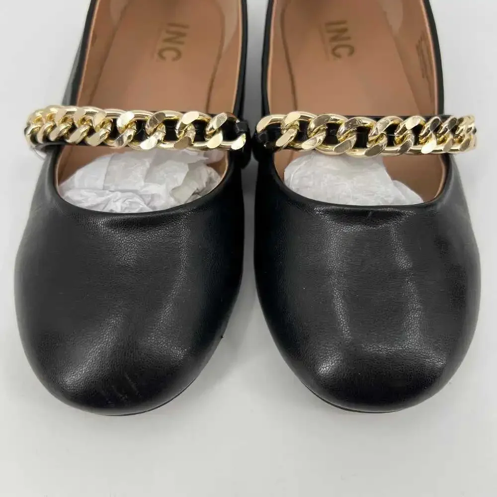 INC International Concepts Black Gold Ballet Flats | Size 3G